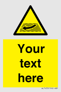 Custom Warning strong river flows